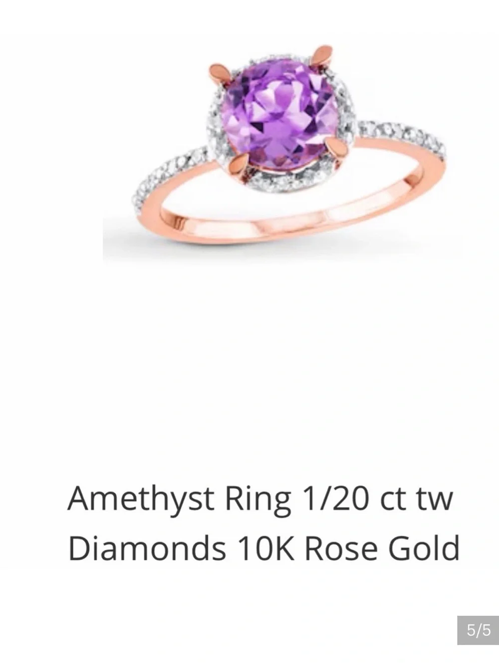 Amethyst ring size 5